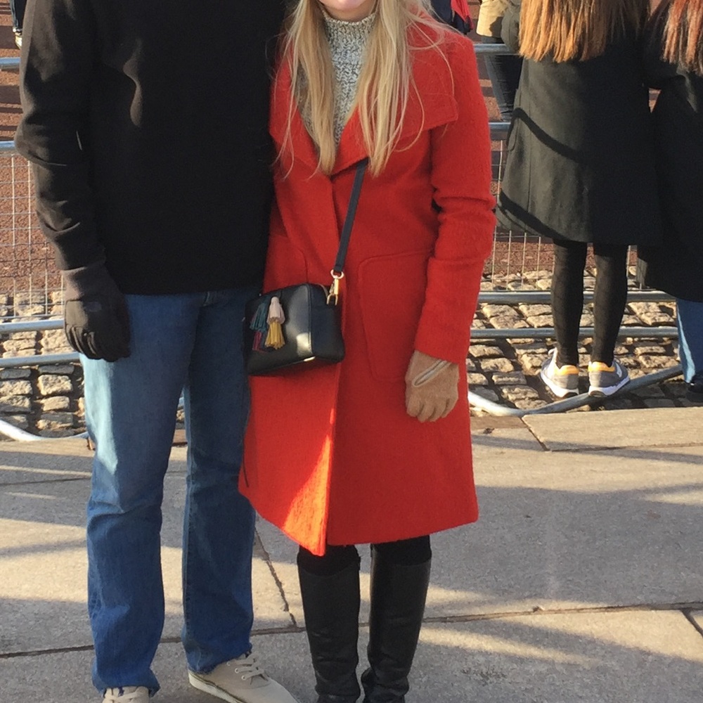Red Bernardo Coat (mid length)